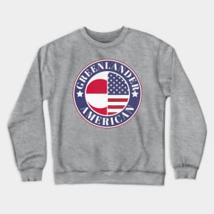 Proud Greenlander-American Badge - Greenland Flag Crewneck Sweatshirt